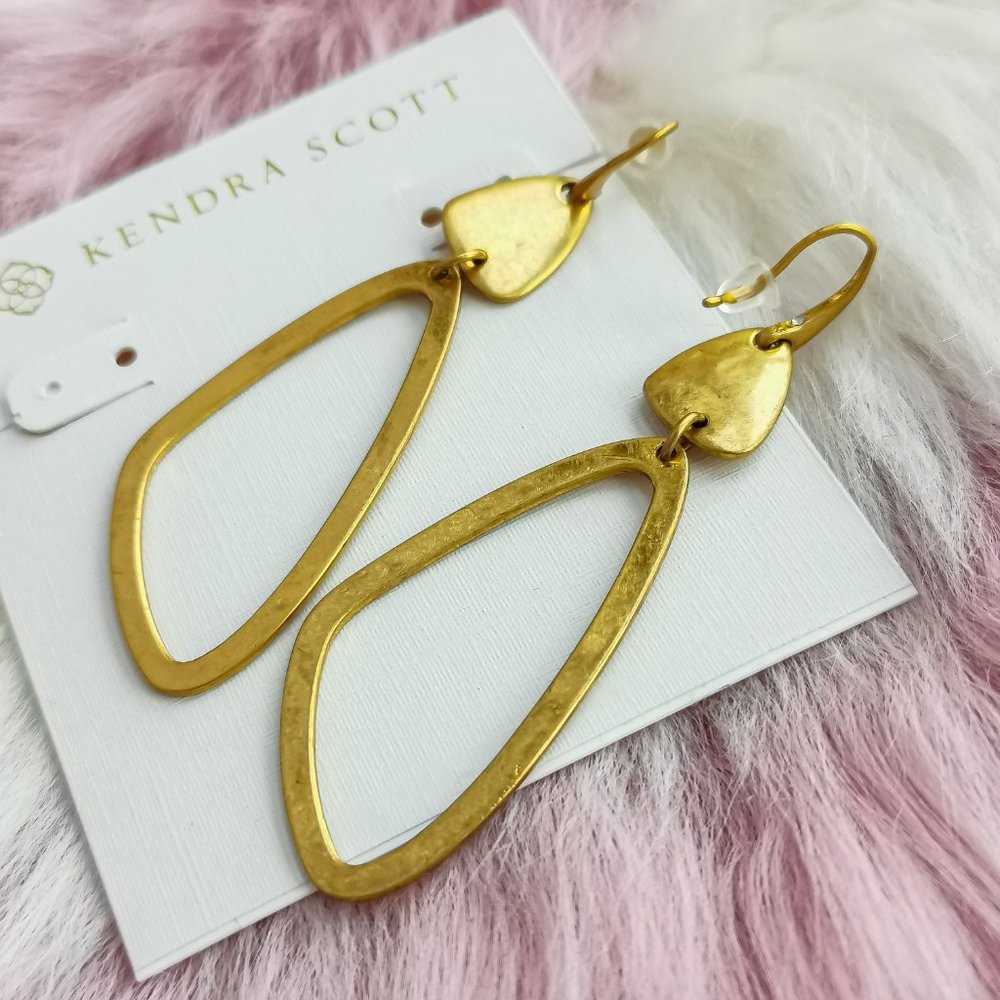 Kendra Scott Vintage Gold Kira Drop Earrings - Picture 3 of 3